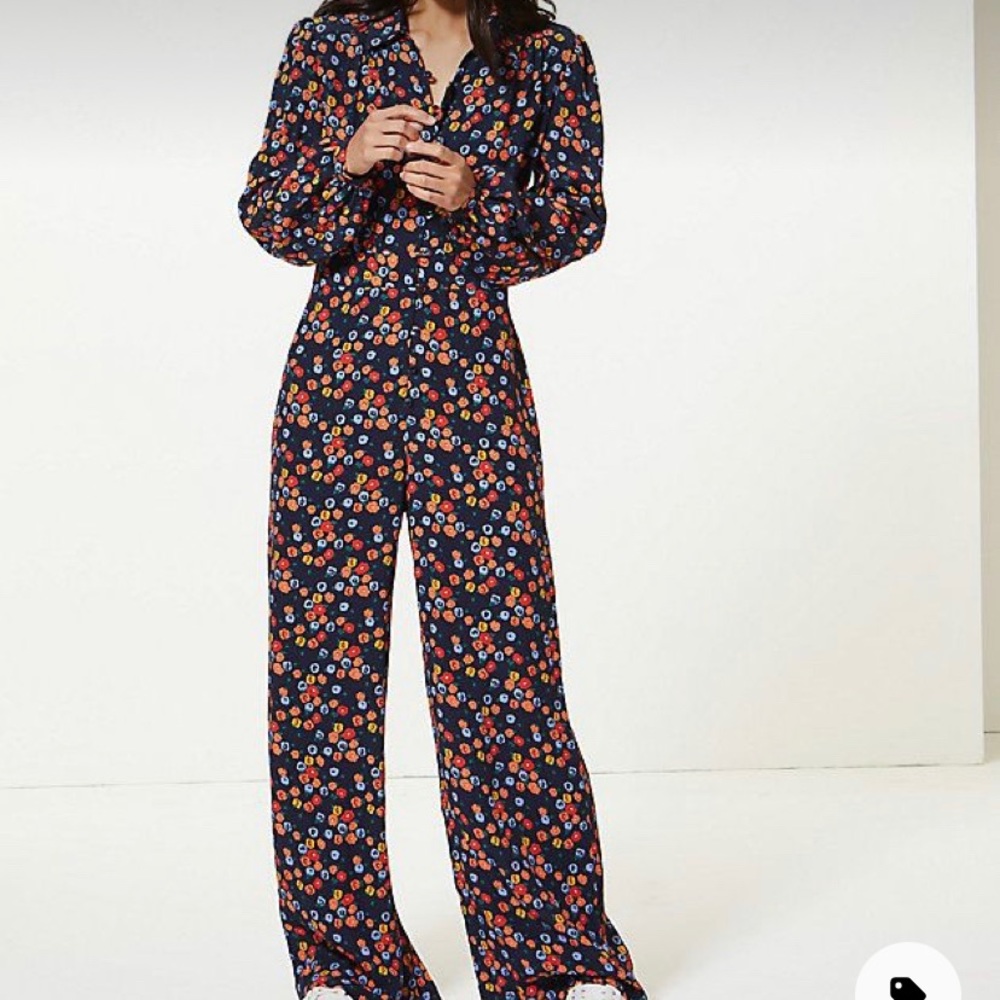 Mark and Spencer wide- legged floral jumpsuit  (NWT)